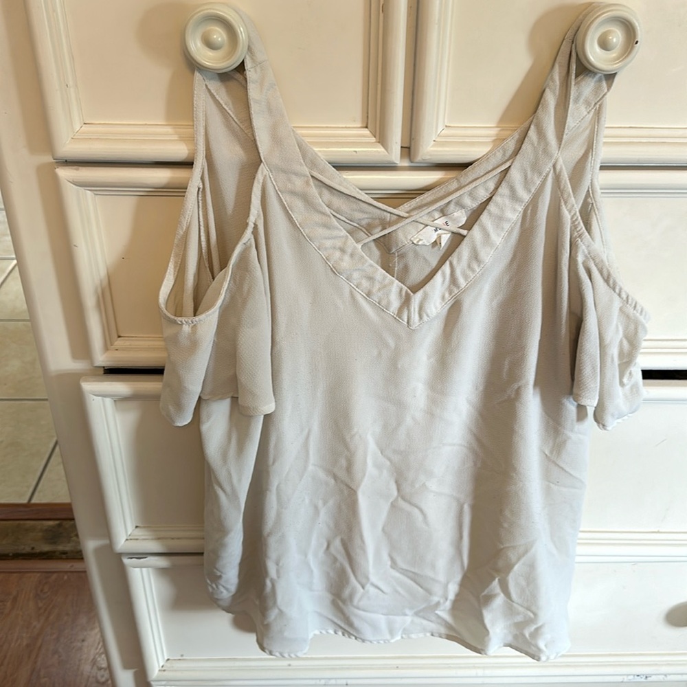 Mine size large white flowy shift with crosses in front